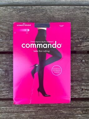 Commando Ultimate Opaque Tights Size L | Luxury Legwear | True Navy